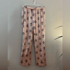 Victoria's Secret Blush and Black Silky Lounge Pants